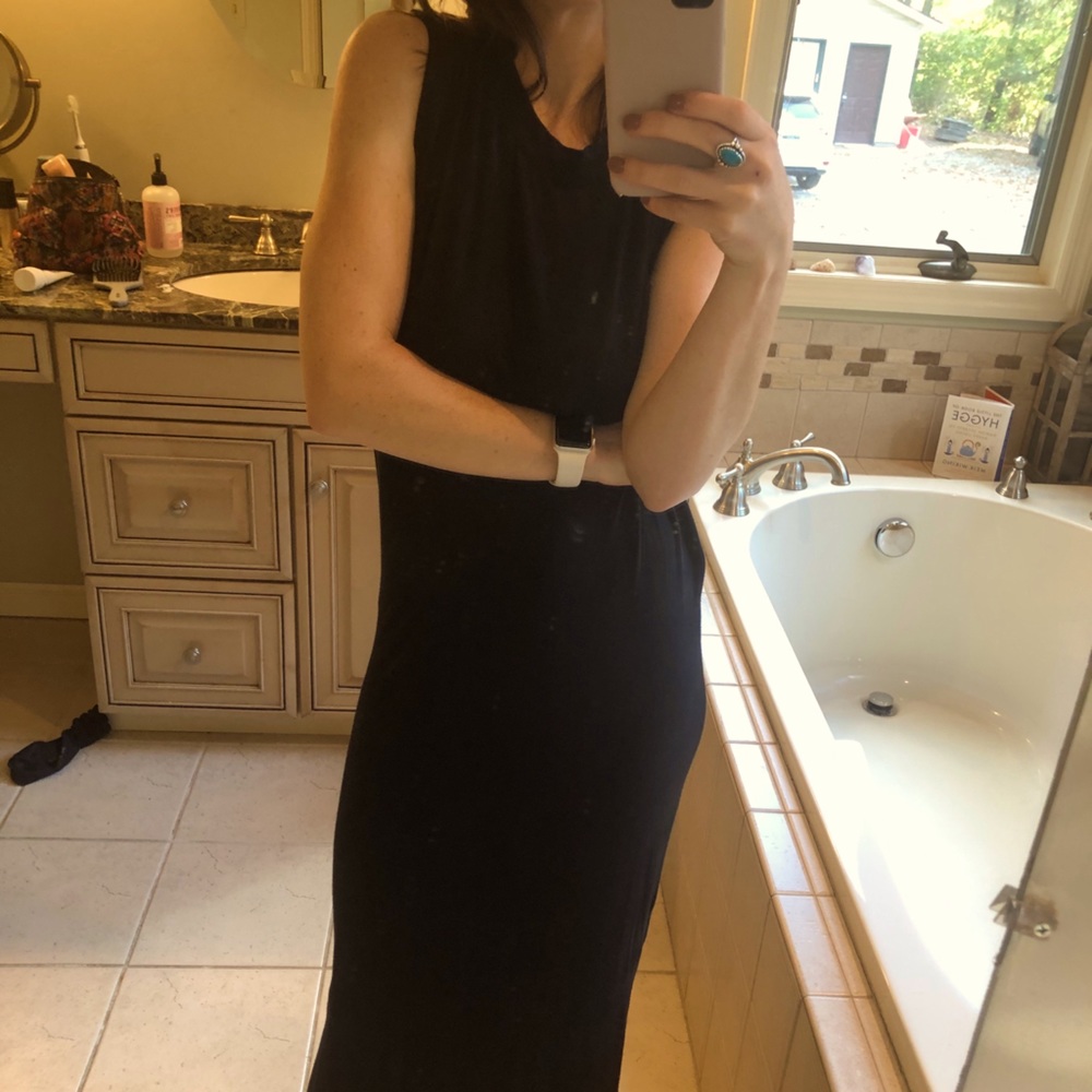 Mate the label Black maxi dress with side slits